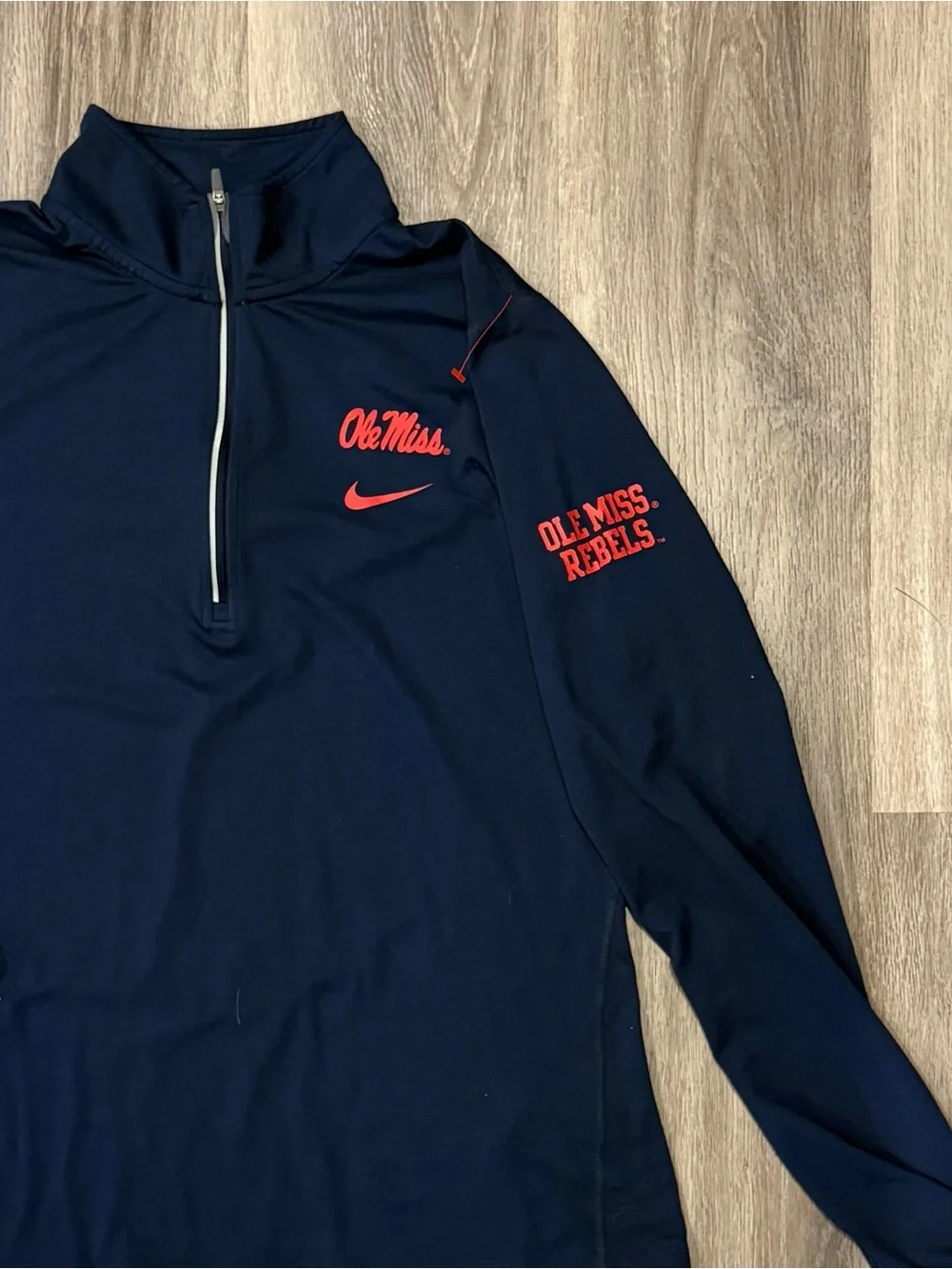 Nike Women’s Dri-Fit Ole Miss Navy Quarter-Zip Pullover